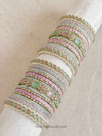 Ameli Luxury Bangle Set - Pastels - SOKORA JEWELSAmeli Luxury Bangle Set - PastelsBANGLES