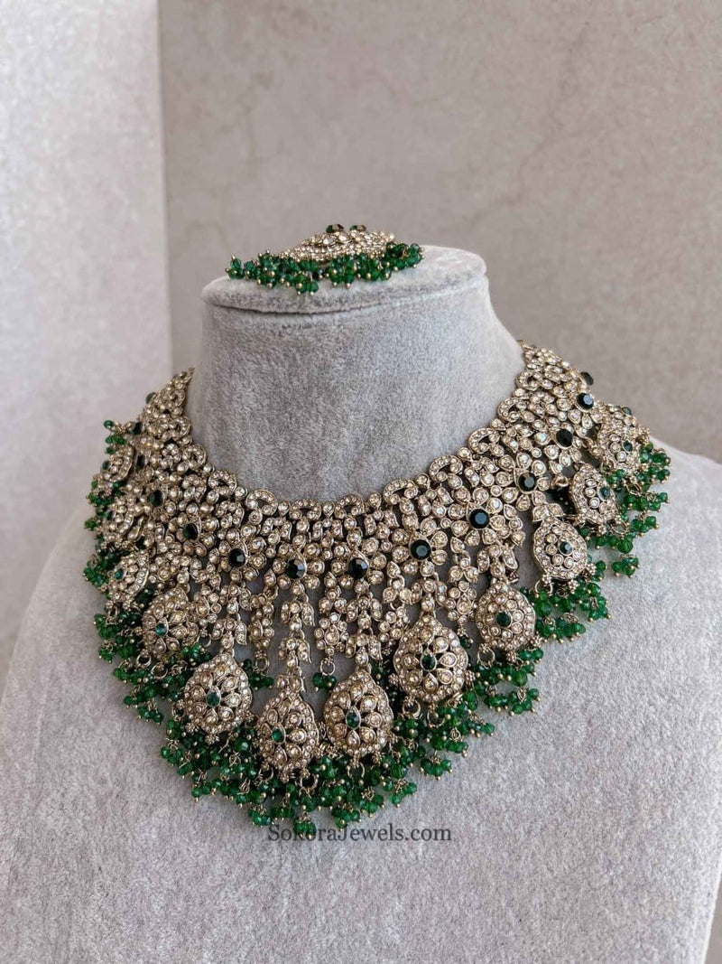 Amelia Large Bridal Necklace Set - SOKORA JEWELSAmelia Large Bridal Necklace Set