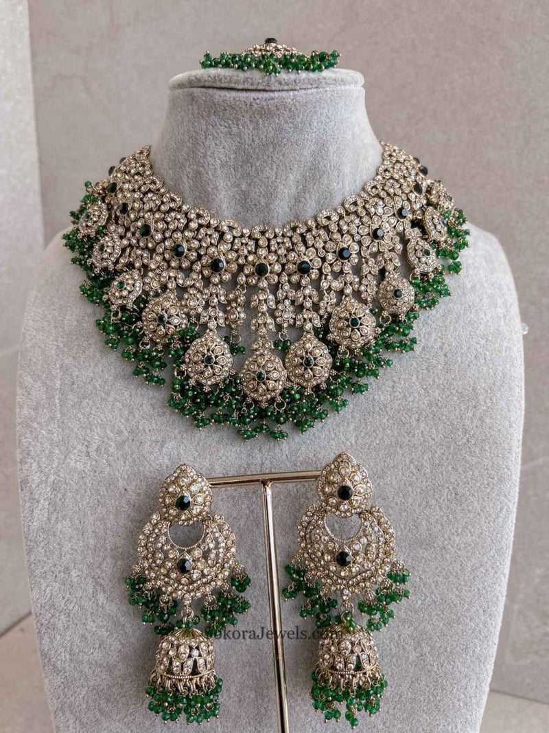 Amelia Large Bridal Necklace Set - SOKORA JEWELSAmelia Large Bridal Necklace Set