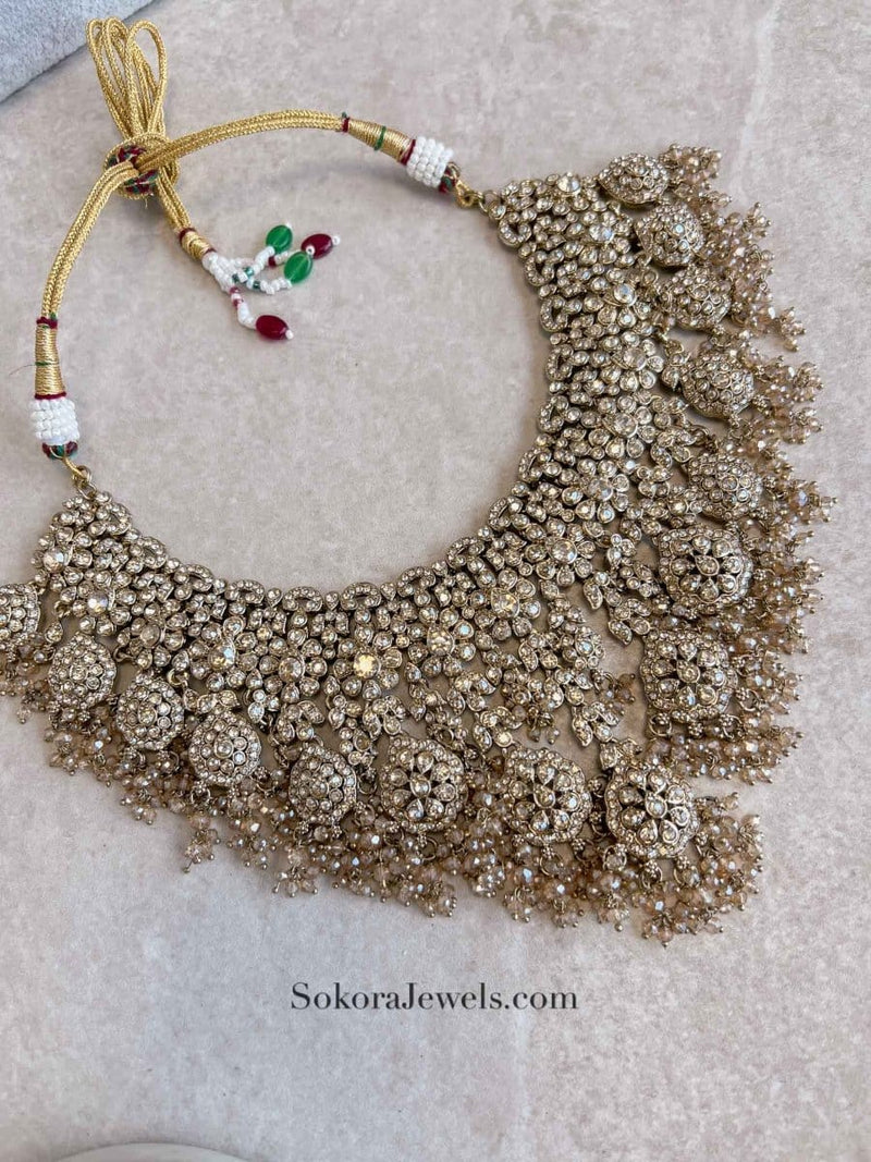 Amelia Large Bridal Necklace Set - SOKORA JEWELSAmelia Large Bridal Necklace Set
