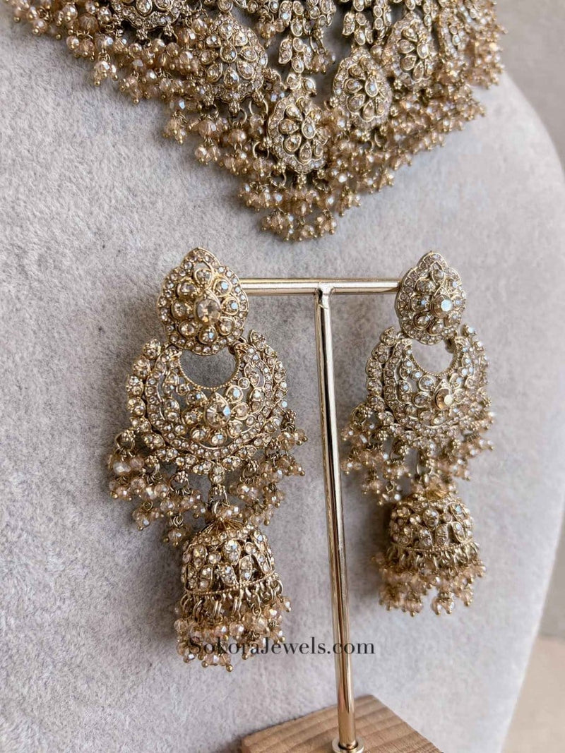 Amelia Large Bridal Necklace Set - SOKORA JEWELSAmelia Large Bridal Necklace Set