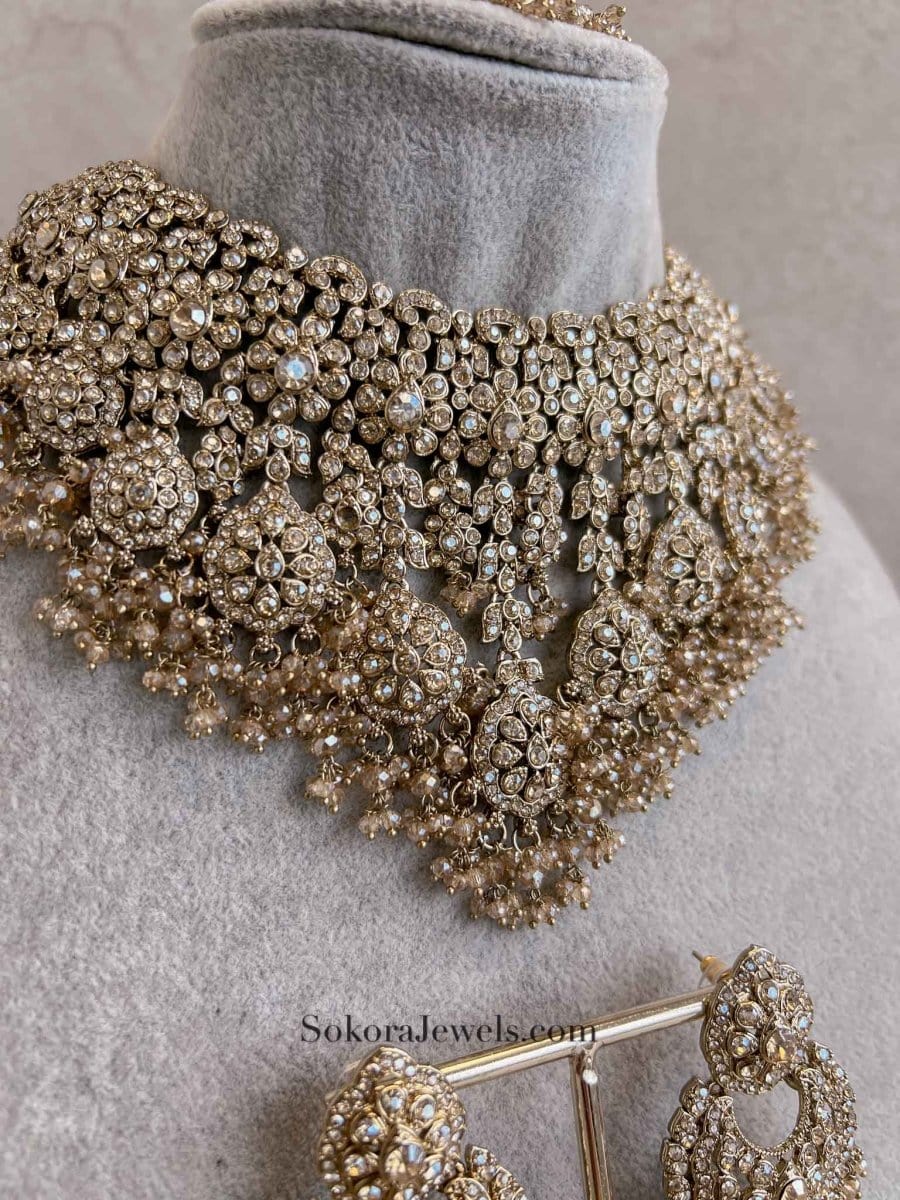 Amelia Large Bridal Necklace Set - SOKORA JEWELSAmelia Large Bridal Necklace Set