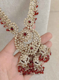 Amelia Long Haar Necklace - Maroon - SOKORA JEWELSAmelia Long Haar Necklace - Maroon