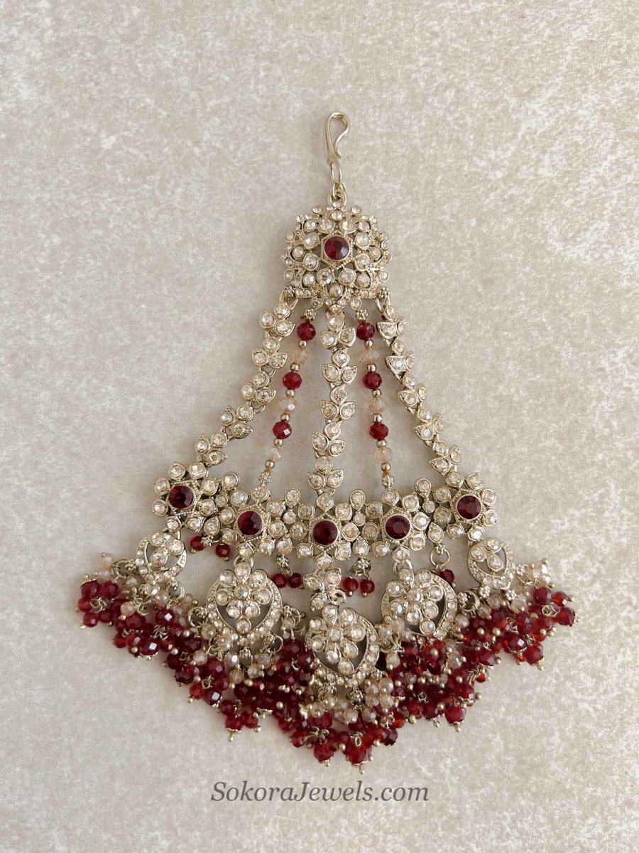 Amelia Maroon Jhumar - SOKORA JEWELSAmelia Maroon Jhumar