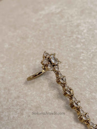 American Diamond Hand Chain Bracelet - SOKORA JEWELSAmerican Diamond Hand Chain Bracelet