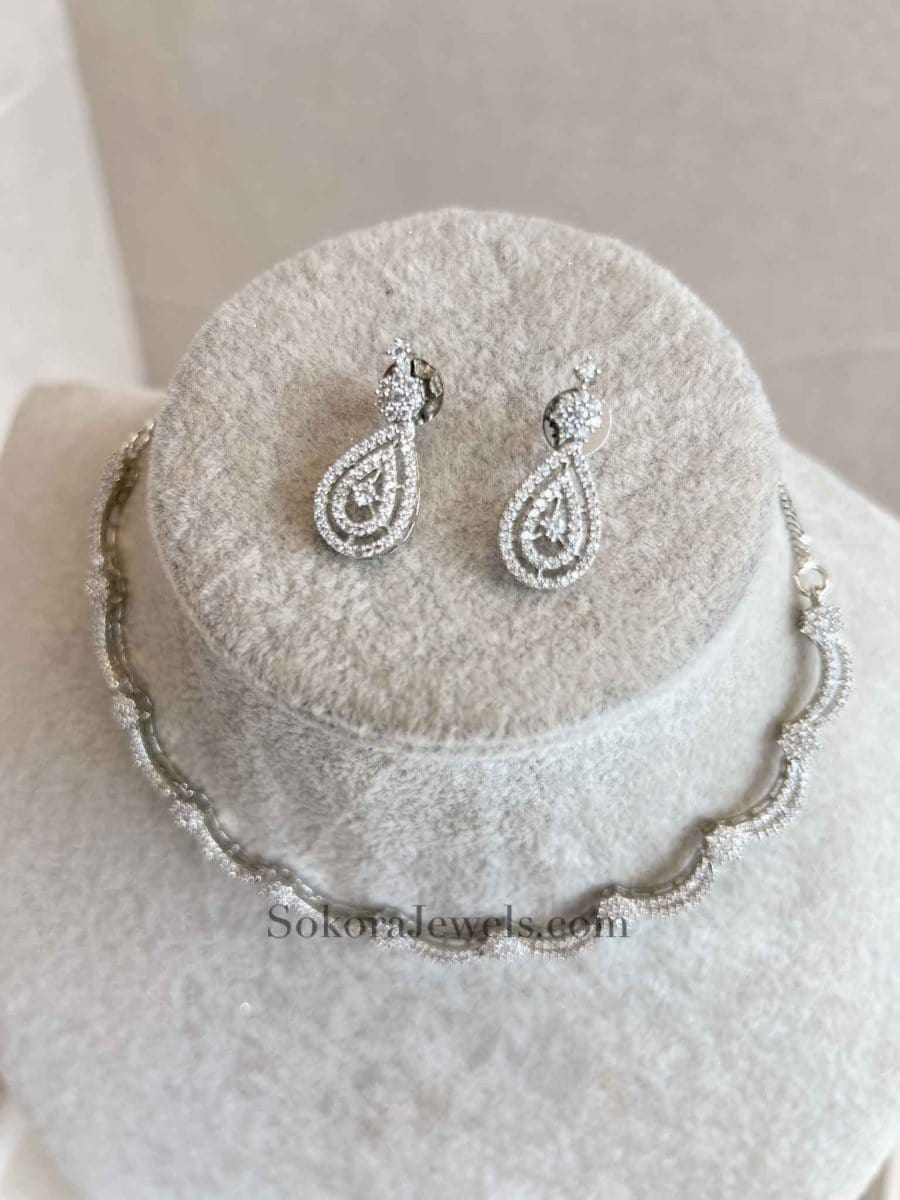 American Diamond Necklace set - SOKORA JEWELSAmerican Diamond Necklace setNECKLACE SETS