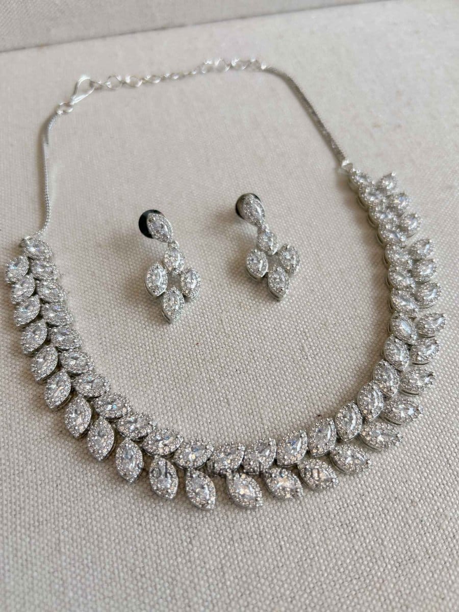 American Diamond Vine Necklace set - SOKORA JEWELSAmerican Diamond Vine Necklace setNECKLACE SETS