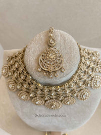 Amika Large Kundan Drop Bridal Necklace Set - SOKORA JEWELSAmika Large Kundan Drop Bridal Necklace Set