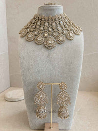 Amika Large Kundan Drop Bridal Necklace Set - SOKORA JEWELSAmika Large Kundan Drop Bridal Necklace Set