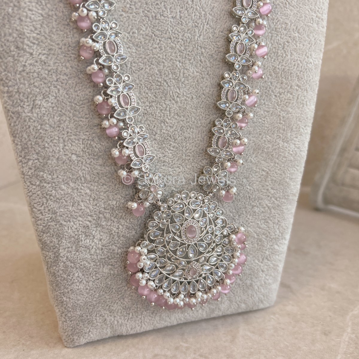 Amreen Long Necklace - Light Pink - SOKORA JEWELSAmreen Long Necklace - Light Pink