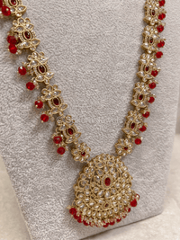 Amreen Long Necklace - Red - SOKORA JEWELSAmreen Long Necklace - Red