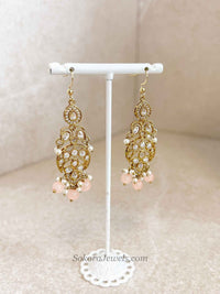 Amreen Small Peach Necklace set - SOKORA JEWELSAmreen Small Peach Necklace set