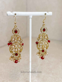 Amreen Small Red Necklace set - SOKORA JEWELSAmreen Small Red Necklace set