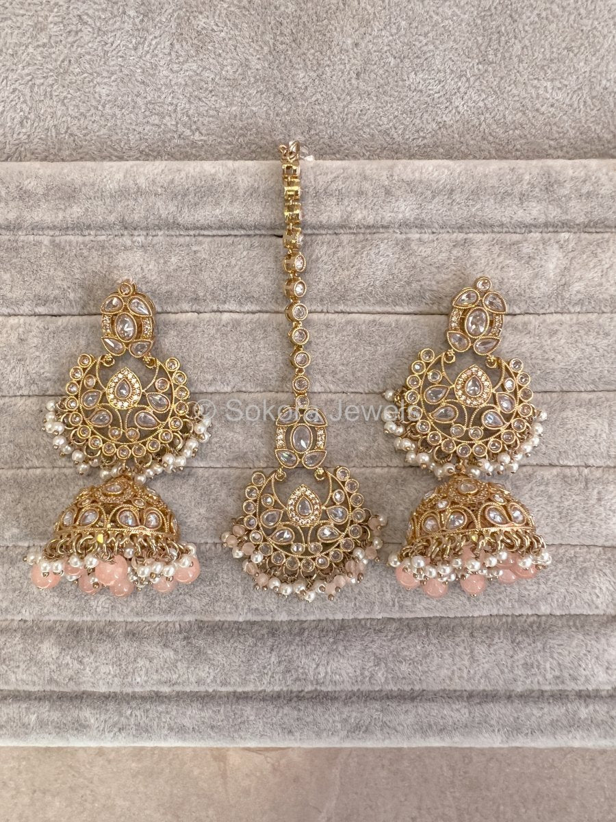 Amreen Statement Choker - Peach - SOKORA JEWELSAmreen Statement Choker - Peach