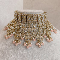 Amreen Statement Choker - Peach - SOKORA JEWELSAmreen Statement Choker - Peach