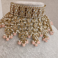 Amreen Statement Choker - Peach - SOKORA JEWELSAmreen Statement Choker - Peach