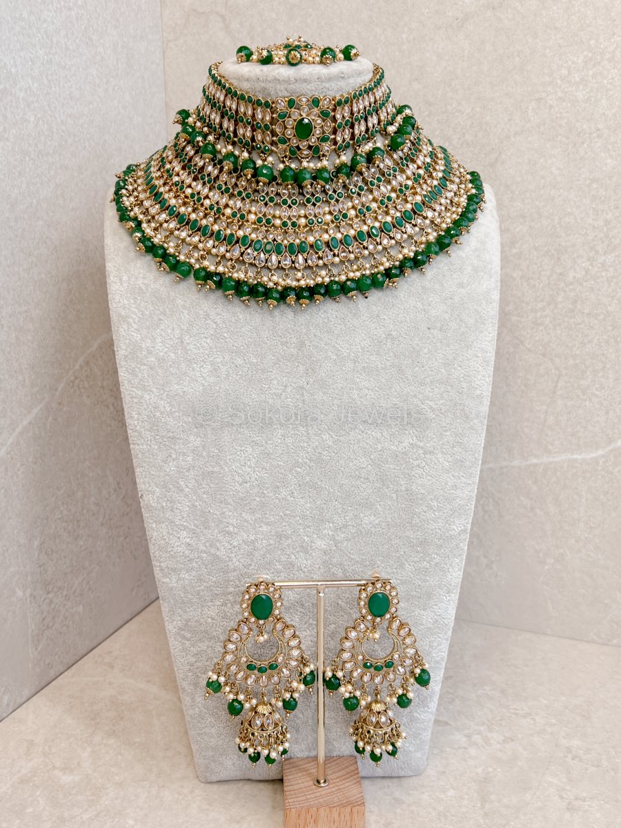 Amrit Bridal set - Green - SOKORA JEWELSAmrit Bridal set - Green