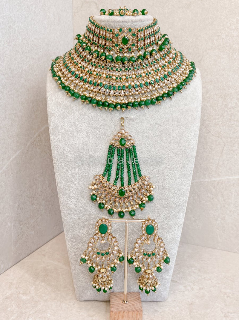 Amrit Bridal set - Green - SOKORA JEWELSAmrit Bridal set - Green