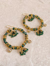 Anaara Hoop Earrings - Dark Green - SOKORA JEWELSAnaara Hoop Earrings - Dark Green