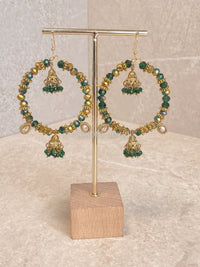 Anaara Hoop Earrings - Dark Green - SOKORA JEWELSAnaara Hoop Earrings - Dark Green