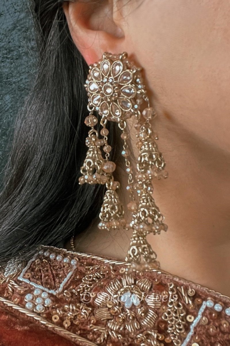 Anmol Earrings - Golden - SOKORA JEWELSAnmol Earrings - Golden