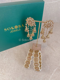 Anmol Earrings & Kada Box Set - Champagne - SOKORA JEWELSAnmol Earrings & Kada Box Set - ChampagneBANGLES