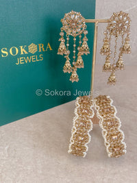 Anmol Earrings & Kada Box Set - Champagne - SOKORA JEWELSAnmol Earrings & Kada Box Set - ChampagneBANGLES