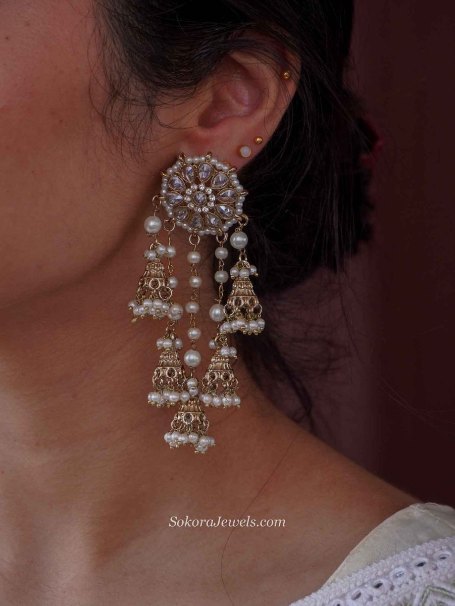 Anmol Earrings - Pearl - SOKORA JEWELSAnmol Earrings - Pearl