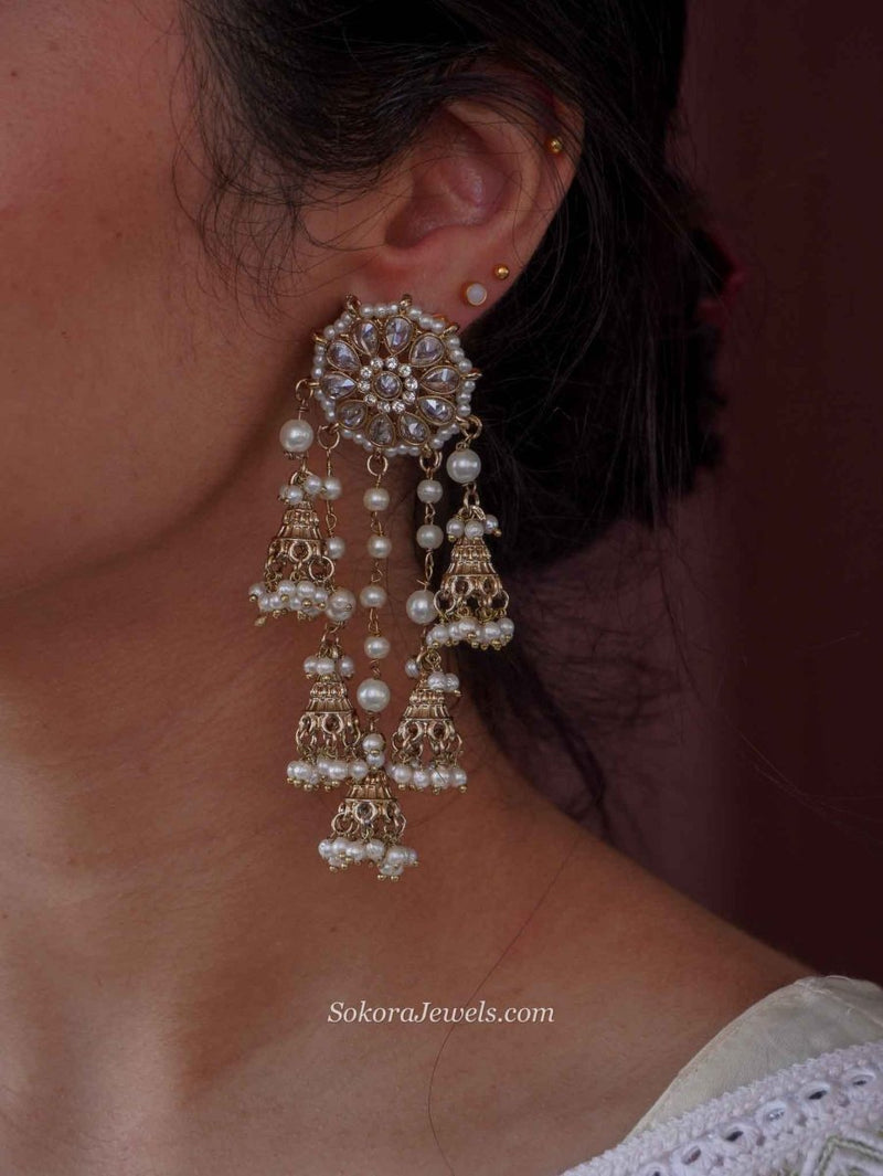 Anmol Earrings - Pearl - SOKORA JEWELSAnmol Earrings - Pearl