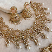 Antara Necklace Set - Peach - SOKORA JEWELSAntara Necklace Set - Peach