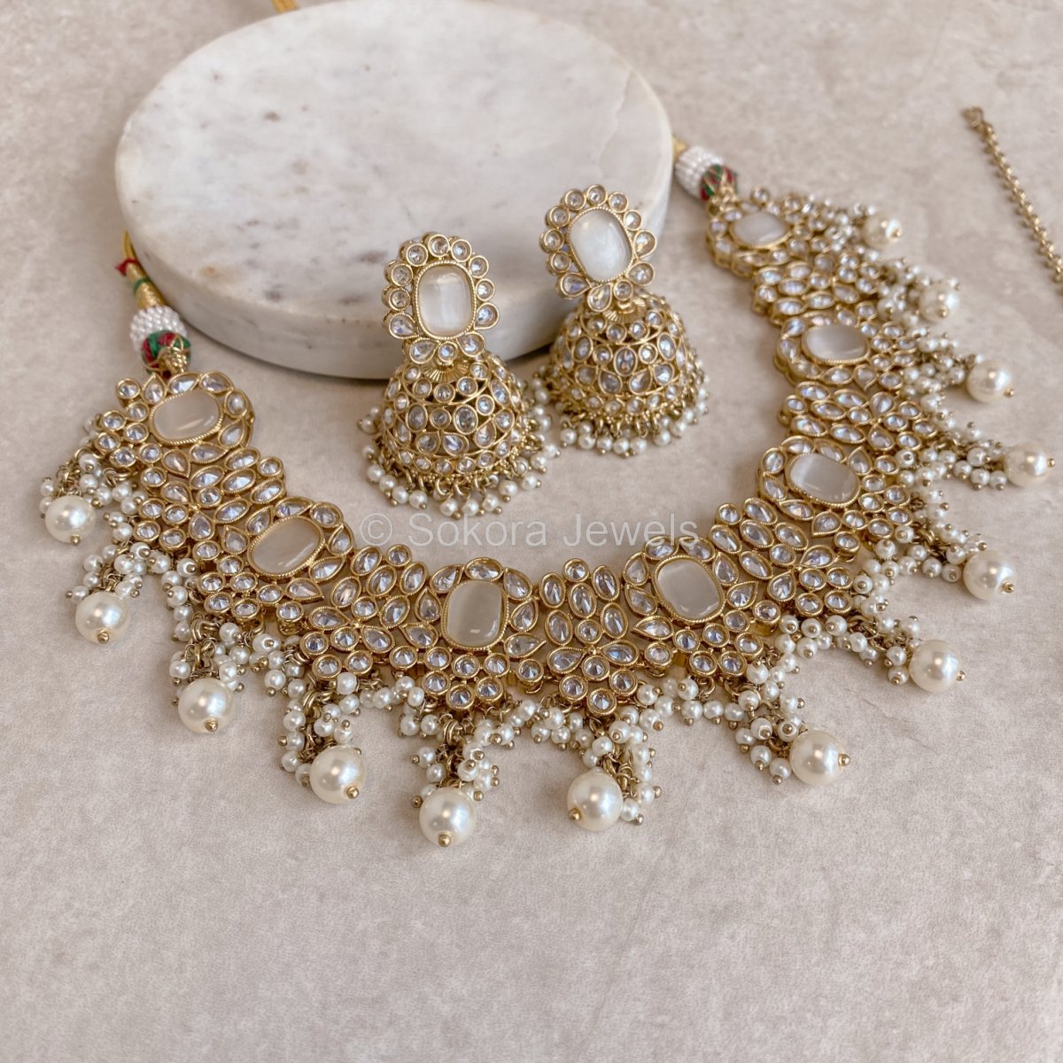 Antara Necklace Set - Pearl - SOKORA JEWELSAntara Necklace Set - Pearl