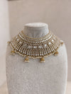 Antique Gold and Clear Necklace - SOKORA JEWELSAntique Gold and Clear NecklaceChoker Sets