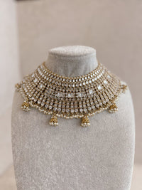 Antique Gold and Clear Necklace - SOKORA JEWELSAntique Gold and Clear NecklaceChoker Sets