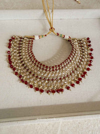 Antique Gold and Maroon Necklace - SOKORA JEWELSAntique Gold and Maroon NecklaceChoker Sets