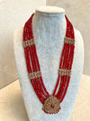 Antique Gold Beaded Mala - Red - SOKORA JEWELSAntique Gold Beaded Mala - RedNECKLACE SETS