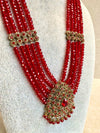 Antique Gold Beaded Mala - Red - SOKORA JEWELSAntique Gold Beaded Mala - RedNECKLACE SETS