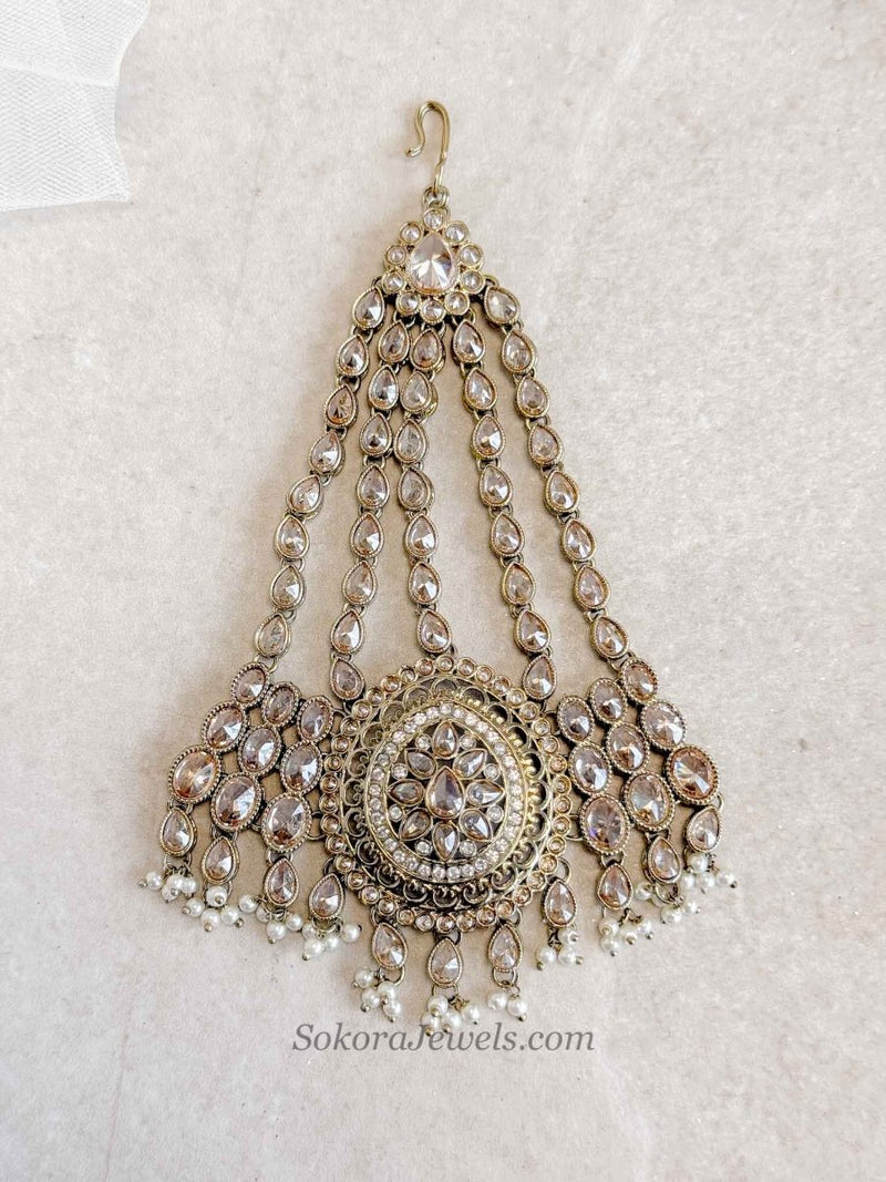 Antique Gold Bridal Jhumar - SOKORA JEWELSAntique Gold Bridal Jhumar