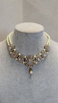 Antique Gold Choker - Clear/gold - SOKORA JEWELSAntique Gold Choker - Clear/goldChoker Sets