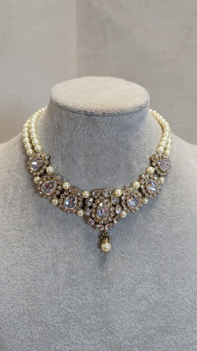 Antique Gold Choker - Clear/gold - SOKORA JEWELSAntique Gold Choker - Clear/goldChoker Sets