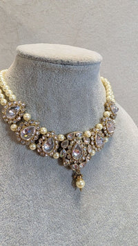 Antique Gold Choker - Clear/gold - SOKORA JEWELSAntique Gold Choker - Clear/goldChoker Sets