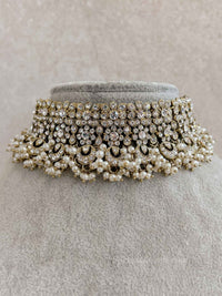 Antique Gold Choker - Pearl - SOKORA JEWELSAntique Gold Choker - PearlChoker Sets