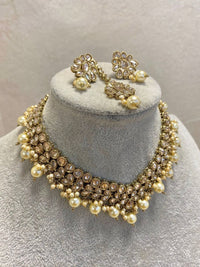 Antique Gold Choker Set - Champagne - SOKORA JEWELSAntique Gold Choker Set - Champagne