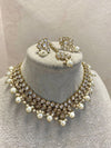 Antique Gold Choker Set - Clear Gold - SOKORA JEWELSAntique Gold Choker Set - Clear Gold