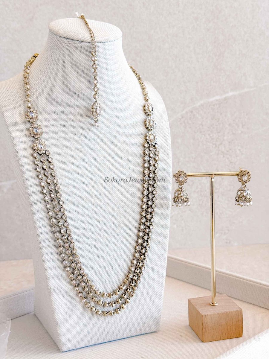 Antique Gold Crystal Midi Mala Set - SOKORA JEWELSAntique Gold Crystal Midi Mala Set