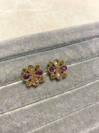 Antique Gold Crystal Tops - Purple - SOKORA JEWELSAntique Gold Crystal Tops - Purple