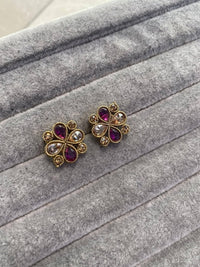 Antique Gold Crystal Tops - Purple - SOKORA JEWELSAntique Gold Crystal Tops - Purple