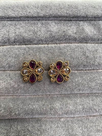 Antique Gold Crystal Tops - Purple - SOKORA JEWELSAntique Gold Crystal Tops - Purple