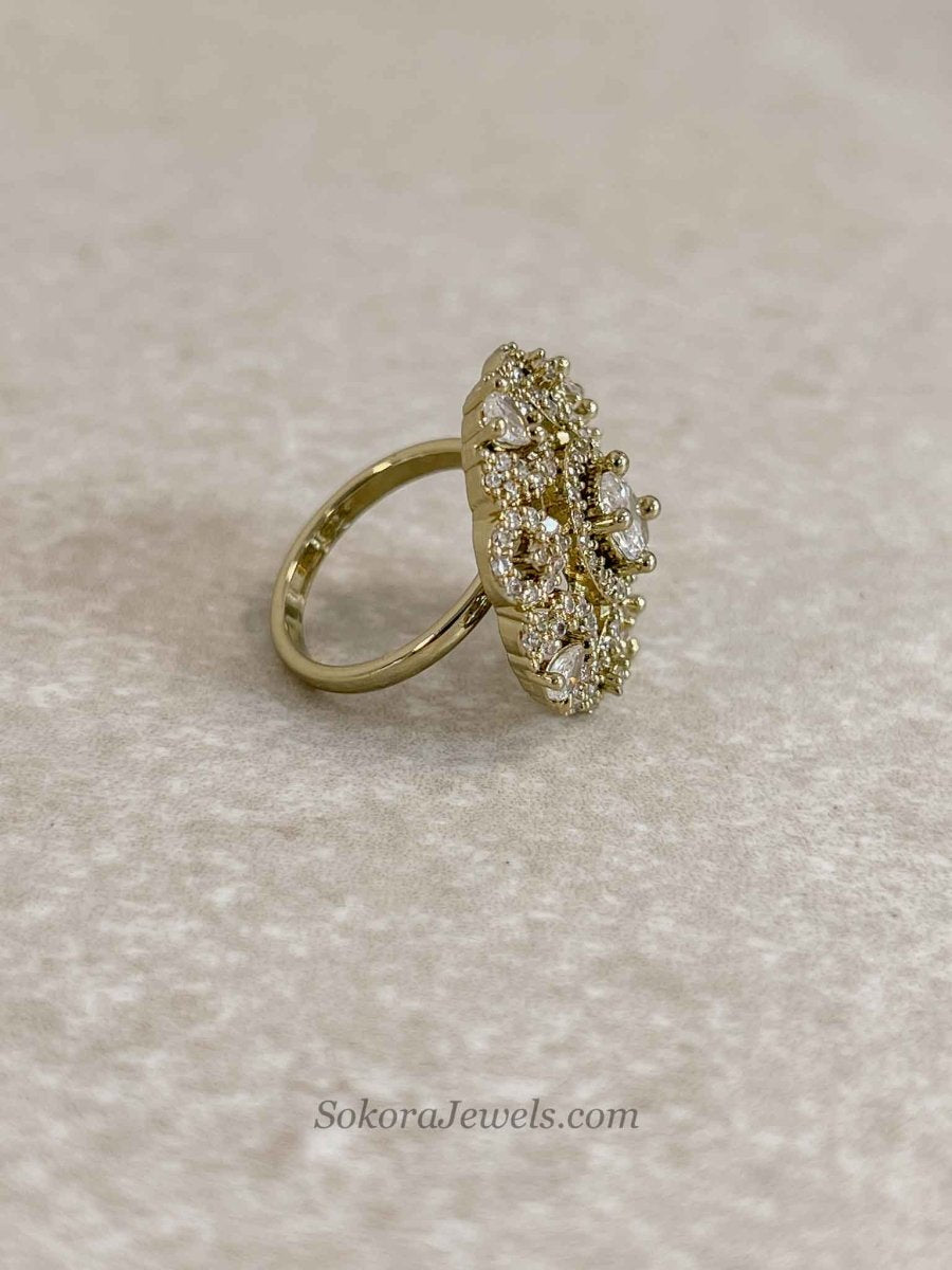 Antique Gold & Diamante Ring - SOKORA JEWELSAntique Gold & Diamante RingRING