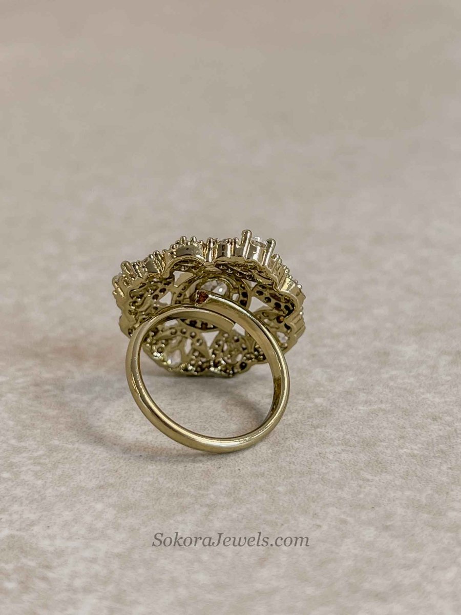 Antique Gold & Diamante Ring - SOKORA JEWELSAntique Gold & Diamante RingRING