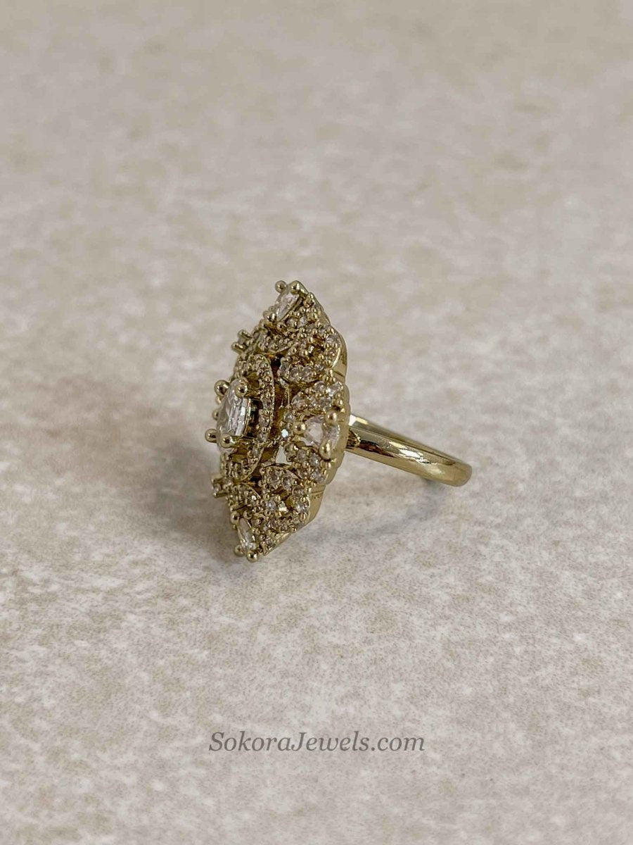 Antique Gold & Diamante Ring - SOKORA JEWELSAntique Gold & Diamante RingRING